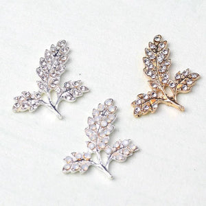 10pcs 25x27mm Metal Alloy Crystal Leaf Jewelry Making Accessories