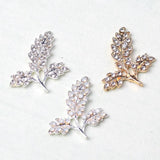 10pcs 25x27mm Metal Alloy Crystal Leaf Jewelry Making Accessories