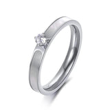 Stainless Steel Ring with Rose Zircon & Rhinestone for Christmas Gift