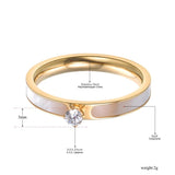 Stainless Steel Ring with Rose Zircon & Rhinestone for Christmas Gift
