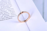 Stainless Steel Ring with Rose Zircon & Rhinestone for Christmas Gift