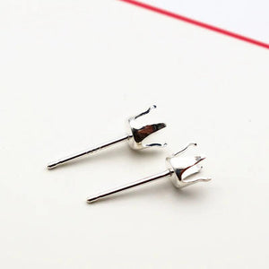 Sterling Silver Round Earring Stud Post Components for Jewelry Making