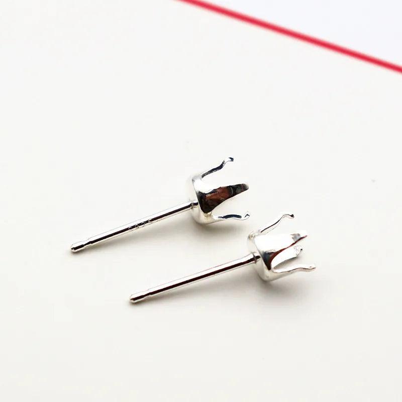 Sterling Silver Round Earring Stud Post Components for Jewelry Making