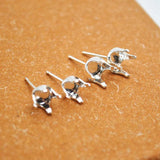 Sterling Silver Round Earring Stud Post Components for Jewelry Making