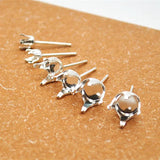 Sterling Silver Round Earring Stud Post Components for Jewelry Making