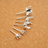 Sterling Silver Round Earring Stud Post Components for Jewelry Making