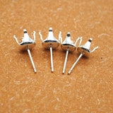 Sterling Silver Round Earring Stud Post Components for Jewelry Making