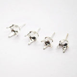 Sterling Silver Round Earring Stud Post Components for Jewelry Making