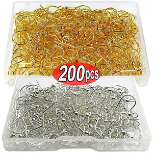 100/200pcs Stainless Steel Ear Hook Findings Clasps Hooks DIY Earring Supplies