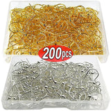 100/200pcs Stainless Steel Ear Hook Findings Clasps Hooks DIY Earring Supplies