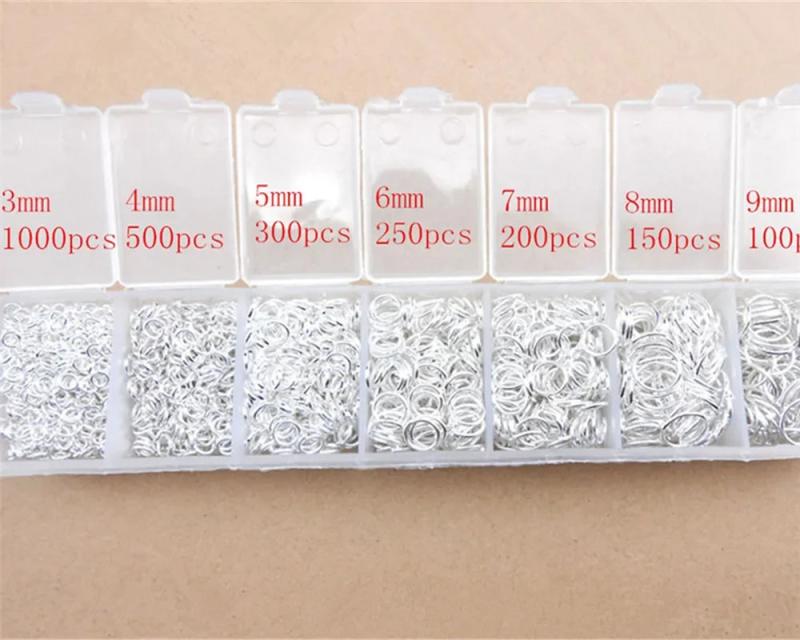 2400pcs Copper Plated Open Loop Jewelry Accessories 3-9mm