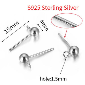 925 Sterling Silver Ear Studs Earring DIY Components