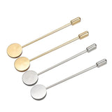 10Pcs Plated Stainless Steel Flat Head Needles Brooch Set