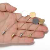 10Pcs Plated Stainless Steel Flat Head Needles Brooch Set