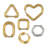 10pcs Stainless Steel Thick Wire Hoop Earrings for Women Men