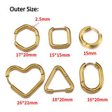 10pcs Stainless Steel Thick Wire Hoop Earrings for Women Men