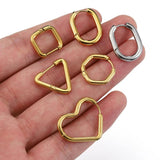 10pcs Stainless Steel Thick Wire Hoop Earrings for Women Men