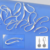 50PCS 925 Sterling Silver Earring Smooth Hook Ear Wires DIY Jewelry Findings