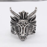 Men's Vintage Christmas Deer Head Deer Horn Stainless Steel Ring