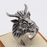 Men's Vintage Christmas Deer Head Deer Horn Stainless Steel Ring