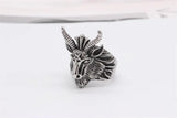 Men's Vintage Christmas Deer Head Deer Horn Stainless Steel Ring