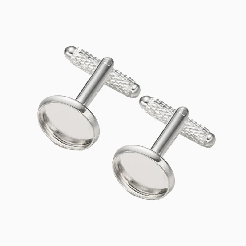 10pcs 12-20mm Cufflinks Blank Bezel for DIY Men's Shirt Jewelry Making