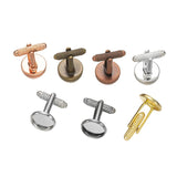 10pcs 12-20mm Cufflinks Blank Bezel for DIY Men's Shirt Jewelry Making