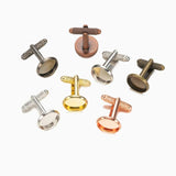 10pcs 12-20mm Cufflinks Blank Bezel for DIY Men's Shirt Jewelry Making