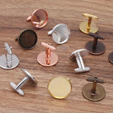 10pcs 12-20mm Cufflinks Blank Bezel for DIY Men's Shirt Jewelry Making