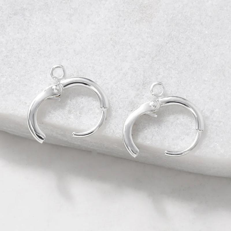 40Pcs DIY Brass Round Earrings Charms Pendant Supplies