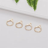 40Pcs DIY Brass Round Earrings Charms Pendant Supplies