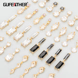 MB60 18k Plated Jewelry Accessories with Zircons Glass Charms 6pcs/lot