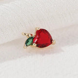4PCS 14K Plated Brass Cherry Fruit Shape Charms Pendants High DIY Jewelry