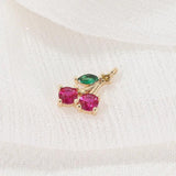 4PCS 14K Plated Brass Cherry Fruit Shape Charms Pendants High DIY Jewelry