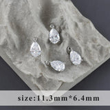 Rhodium Plated Copper Zircon DIY Pendants 10pcs/lot