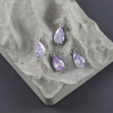 Rhodium Plated Copper Zircon DIY Pendants 10pcs/lot