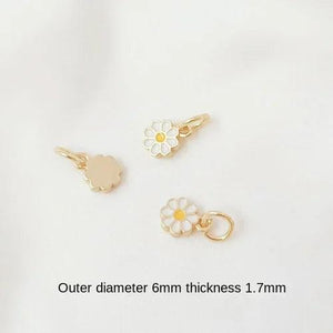 6Pcs 14K Copper Daisy Pendant DIY Beads Jewelry Materials