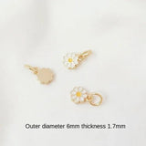 6Pcs 14K Copper Daisy Pendant DIY Beads Jewelry Materials
