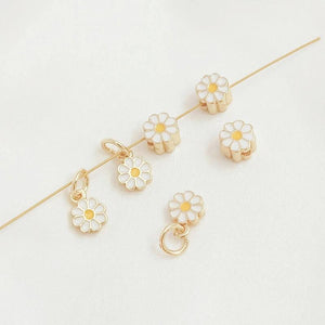 6Pcs 14K Copper Daisy Pendant DIY Beads Jewelry Materials
