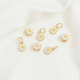 6Pcs 14K Copper Daisy Pendant DIY Beads Jewelry Materials