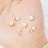 6Pcs 14K Copper Daisy Pendant DIY Beads Jewelry Materials