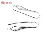 12PCS 18MM 24K Plated Brass Rhombus Earring Hooks Jewelry Findings