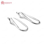 12PCS 18MM 24K Plated Brass Rhombus Earring Hooks Jewelry Findings