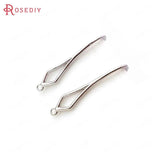 12PCS 18MM 24K Plated Brass Rhombus Earring Hooks Jewelry Findings