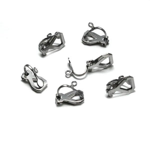 20pcs Stainless Steel Ear Clips Earrings Clasps Silver Clip on Earrings DIY