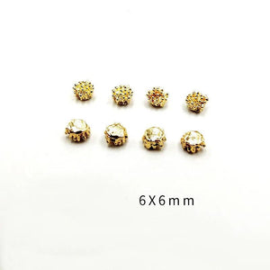 20 PCS 6mm Metal Alloy Stamens Flowers DIY Earrings Hair Accessories
