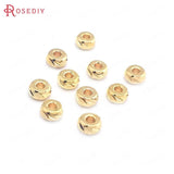 40PCS 3MM-8MM 18K Brass Wheel Bracelet Spacer Beads Jewelry Making DIY