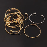 2pcs Stainless Steel Bracelet Open Bangles for Jewelry Making