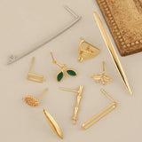 6Pcs Earrings Studs/Multi Shape/Genuine Plating/Jewelry Findings