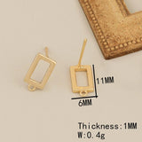 6Pcs Earrings Studs/Multi Shape/Genuine Plating/Jewelry Findings
